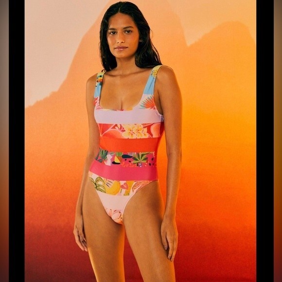 Farm rio Ombre Forest One-Piece Swimsuit NWT SzS - Picture 4 of 7